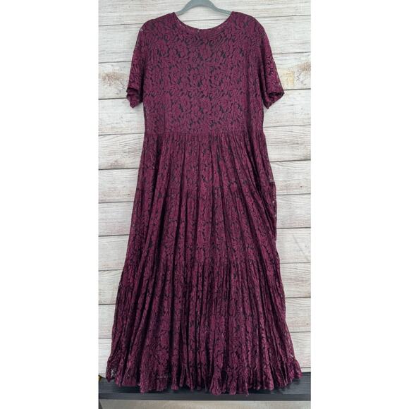 Vintage American Angel Floral Embossed Maxi Dress Women's Medium Purple - Picture 2 of 9